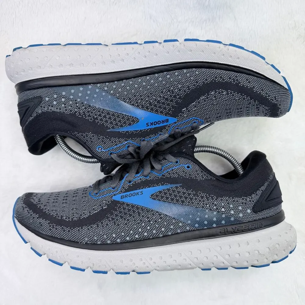 Brooks Glycerin 18 Mens Running Shoes Black Ebony Blue Size 11.5 Wide 2E